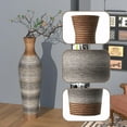 thumbnail image 3 of 40" Tall Large Rattan Standing Floor Vase Modern Decorative Accent Flower Holder Floor Vase for Living Room Entryway Dining Room Stylish Home Décor Statement Piece (Brown+Grey), 3 of 6