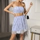 thumbnail image 1 of Conjunto De Falda De Verano Borlas Traje de falda corta de 2 piezas Ropa de club de mujer de color sólido (Púrpura L) Cgtredaw para Mujer Púrpura T XS, 1 of 8
