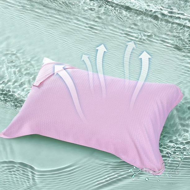 Funda de almohada de punto de algodón natural, transpirable y refrescante para el verano, ideal para el cuidado del cabello y la piel, de fibra suave, tamaño estándar, Aestivo | Rosa |