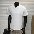 thumbnail image 4 of pstuiky camiseta de hombre, Camisa informal de manga corta con cuello en V y color liso para hombre camisas casuales para hombre l, 4 of 7