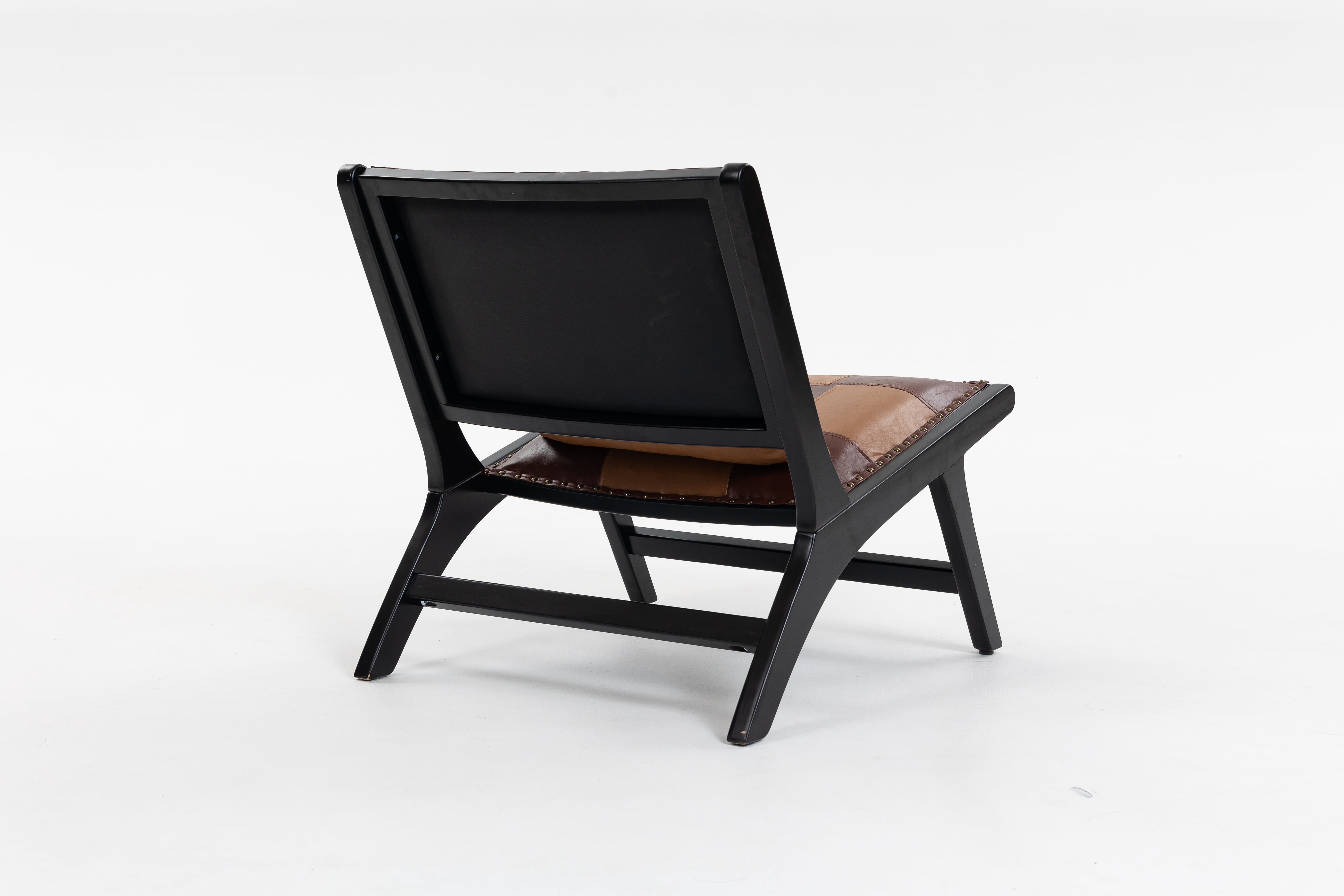 Leumius Modern Accent Chair with Solid Wood Frame,Mid-Century Lounge Chair,Side Chair Indoor for Living Room,Bedroom,Balcony,brown