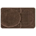 thumbnail image 5 of Ottomanson Cathy Washable Non-Slip Rubberback Polypropylene Brown Bath Rug Set, 3 Piece, 5 of 8