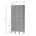 thumbnail image 4 of Double Tier Locker, 36"W x 15"D x 78"H, 6 Door Unassembled, Gray, 4 of 4