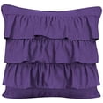 thumbnail image 4 of DNG Creations 5 Piece Three Line Ruffle Duvet Cover With Zipper Closure & Corner Ties - 800 Threads Count, 100% Egyptian Cotton ( Solid Purple - Oversized Queen ), 4 of 4