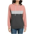 thumbnail image 4 of Taylonsss Womens Color Blocked Fashion Loose Fit Long Sleeve Hooded Sweatshirt with Pockets Comfortable Casual Top for Daily Wear, Dating, Party, Work and Vacation Outfit, 4 of 6