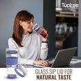 thumbnail image 5 of Tupkee Glass Sip Lid Jacaranda - Replacement Double Wall Glass Tumbler, 14oz & 8oz Hand Blown Glass Travel Mug, 5 of 7