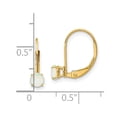thumbnail image 2 of 14k Yellow Gold Polished 4mm Round October Simulated Opal Leverback Earrings 13x4mm Wid Stud Earring for Women, 2 of 2