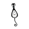thumbnail image 3 of deevoka Cartoon Cat Shaped Wall Clock Art Quiet for Restaurant Dining Room Farmhouse Curled Tail, 3 of 9