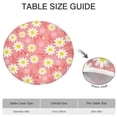thumbnail image 6 of Pink Daisy Flower Yellow Centers Pattern Round Fitted Tablecloth with Elastic Edge,Dining Table Cover Waterproof,Outdoor Round Tablecloth for Camping,Dining,Indoor and Outdoor, 6 of 7