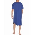 thumbnail image 2 of Ekouaer Nightshirt Men's Short Sleeve Nightgown Cotton Nightwear Comfy Big&Tall Henley Sleep Shirt, 2 of 6