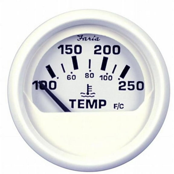Faria Beede 13110 Dress White 2 in. Water Temperature Gauge -100-250'F