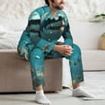 thumbnail image 7 of Yiaed Realistic Ocean Shark Print Men’s Pajamas Set - Long Sleeve Button Down Sleep Shirt and Pajama Bottoms Sleepwear Set Mens Pjs Sets Men's Pajama Bottoms-X-Large, 7 of 7