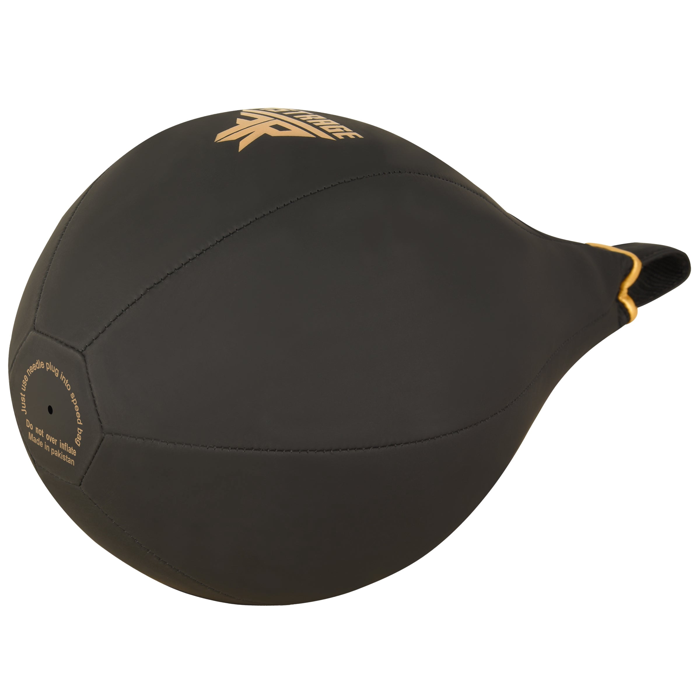 Fistrage Leather Fitness Speed Bag, Black & Gold