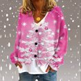 thumbnail image 1 of Puntoco Chaqueta De Punto Informal Con Botones Y Estampado Navideño Para Mujer, 1 of 5
