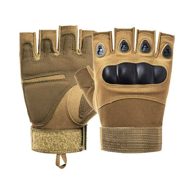 Wosthever 1 par de guantes de medio dedo para montañismo, , levantamiento de pesas, guantes acolchados transpirables sin dedos, equipo para Color Arena L