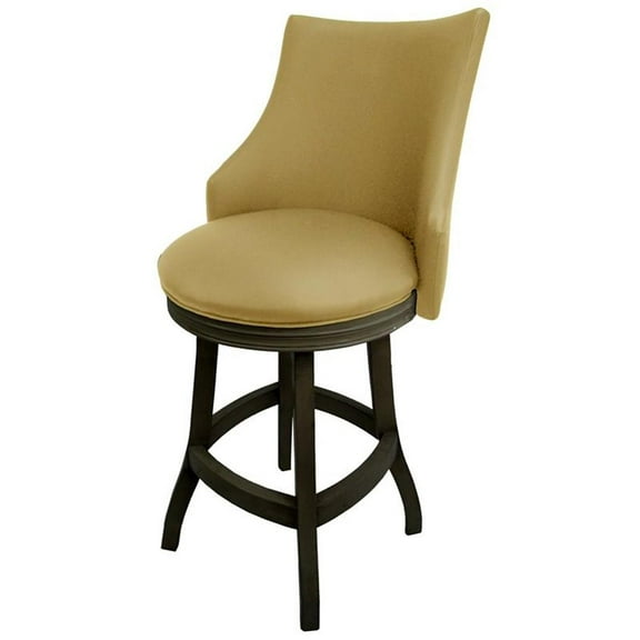 Tobias Designs 26" Swivel Wood Counter Stool in Tan/ Dark Shadow