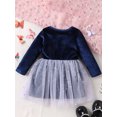 thumbnail image 3 of Bagilaanoe Toddler Baby Girl Fall Dress Sequins Long Sleeve A-line Princess Dresses 6M 12M 2T 3T 4T 5T Kid Velvet Patchwork Tulle Skirt, 3 of 8