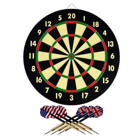 Trademark Games Paper Wound Dart Board with Six 17g Brass Tipped Darts