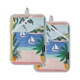 thumbnail image 7 of Yayeee Pot Holders Kitchen Heat Resistant with Pocket 7"x9.8" Cotton Oven Cooking Hot Pads, Pink Seaside, 7 of 7