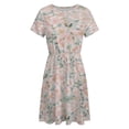 thumbnail image 4 of Pink Flower Cherry Blossoms Sundress Short Sleeve Dress Summer Women Clothes Dress for Women Dresses, 4 of 7