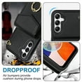 thumbnail image 2 of Asuwish Credit Card Slot PU Leather Wallet Cell Phone Case with Ring & RFID Blocking and Tempered Glass Screen Protector for Samsung Galaxy S25 Plus, Black, 2 of 11