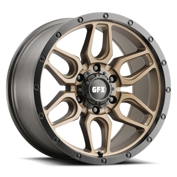 G-FX TR-18 17x8.5 -6 Matte Bronze w/ Matte Black Lip Wheel 5x127 5x5 (QTY 1)