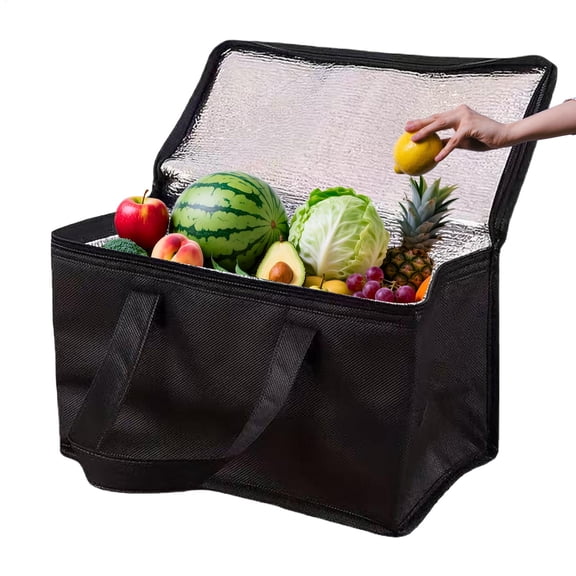 Portable Insulated Cooler Bag Aluminum Foil Foldable Tote with Large Capacity Food Drink Storage for Camping Picnic Beach Travel Outdoor