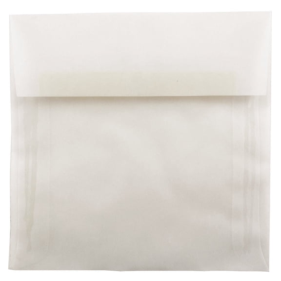 JAM Paper 6 x 6 Translucent Square Envelopes, Clear, 50/Pack