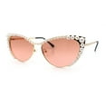 thumbnail image 5 of Womens Luxe Pearl Jewel Trim Classic Cat Eye Metal Rim Sunglasses Gold - Pink, 5 of 8