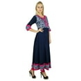 thumbnail image 2 of Bimba Women Long Dress Classic A Line Cotton Kurti Anarkali Blouse, 2 of 5
