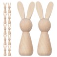 thumbnail image 2 of 12 figuras de conejo de madera en blanco, conejo de Pascua de madera, conejo de Pascua de madera para pintar, muñecos de madera sin terminar, 2 of 8