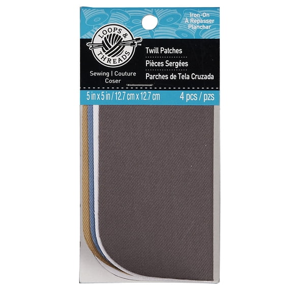 Loops & Threads Twill Patches, 24 Packs: 4 ct. (96 total)