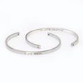 thumbnail image 3 of Personalized Silver Stainless Steel Stretchable Cuff Bangle Bracelet - Laser Engraved Dainty Bracelet - Non Tarnish - Stackable Bracelet - Gift for Her Gift Set, 3 of 12