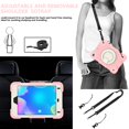 thumbnail image 5 of iPad Mini Case 5th/4th Generation,360° Rotating Multi-Functional Handle-Kickstand Shockproof Cover Silicone Rubber PC & Shoulder Strap & Pencil Holder for iPad Mini 5 / 4, Pink, 5 of 10