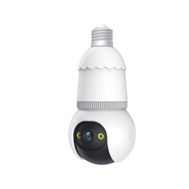 Pisexur Electronics - Cámara inteligente con bombilla de 4 MP para hombre - Alarma 911, visión nocturna a todo color, detección de movimiento, audio bidireccional, wifi 4.4G - Nube local de EE. UU. E
