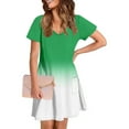 thumbnail image 7 of Amvlyk Summer Dresses for Women V-Neck Gradient Casual Dress with Pockets Loose Fit Short Sleeve Vacation Dress Flowy Sundress for Beach Going Out Club Party Date, 7 of 7