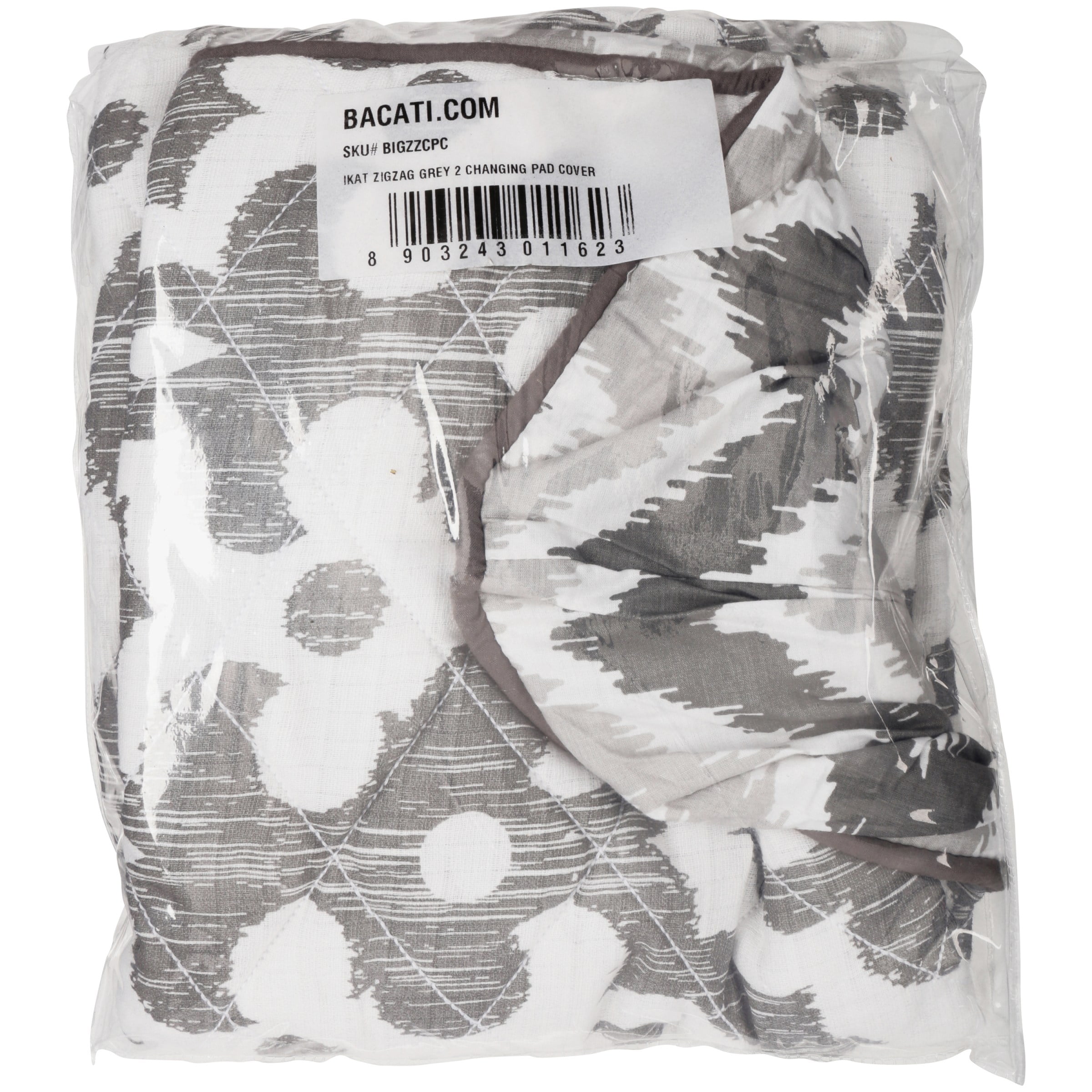 Bacati Ikat ZigZag Grey Changing Pad Cover