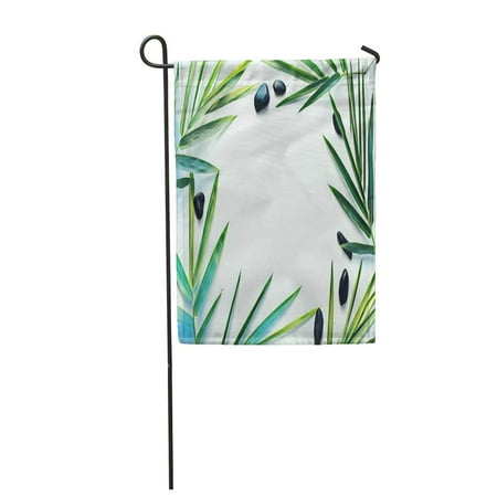 flag garden seashore bamboo tropical blank decorative banner plant table 12x18 inch pebble palm leaf