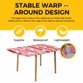 thumbnail image 4 of Easter Bunny Table Cloths for 5 Foot Rectangle Tables, Colorful Eggs Spring Leaves Farm Pink Stripes Patio Waterproof Elastic Fitted Tablecloths, Washable Rectangular Table Cover for Camping, 4 of 8
