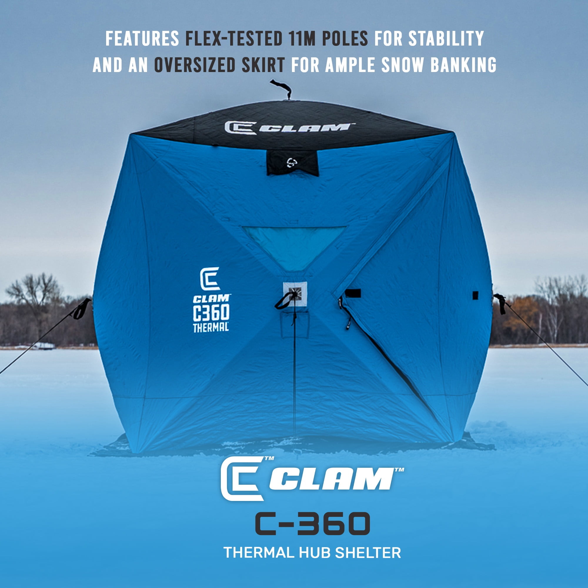 Clam C-720 2-6 Person Portable 6 X 12 Foot Pop-up Ice Fishing