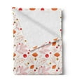 thumbnail image 2 of Autumn Soft Flannel Fleece Throw Blanket, Vivid Colors Leaves Acorn Rowan Berries Art on Plain Background, Cozy Plush for Indoor and Outdoor Use, 50" x 60", Vermilion Mustard and White, by Ambesonne, 2 of 5