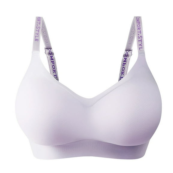 UngA Bras for Women No Underwire No Underwire Full Coverage Padded Push Up Wirefree Bras Seamless Bralette Soft Comfort Everyday Bra Purple,M