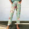 thumbnail image 2 of Casual Pants for Women Autumn Fragrant Linen Vintage Floral Print Pants Perfect for Spring Comfortable Straight Trousers Pants, 2 of 5