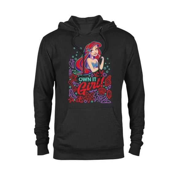 Disney Princess Ariel Own It Girl - Pullover Hoodie for Adults - Customized-Black