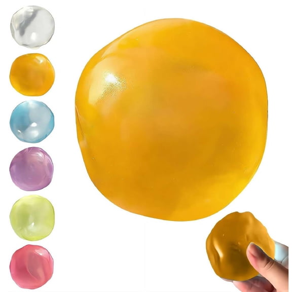 Handmade Coconut Oil Squishies Ball,2026 New Coconut Oil Stress Ball,2.4 Upgraded Crunchy Fidget StressBall,Slow Rising Squishies for Adults Anxiety Stress Relief,Non-Sticky and Portable (Orange)