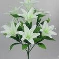 thumbnail image 4 of Artificial Lily Flowers - 10 Head Lily Bouquet for Wedding Centerpieces, Home Decor - Realistic Silk Flowers for Vases, Hotel, Office, Party Decorations - Elegant Floral Arrangement, 4 of 8