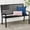 Black, variant on Outdoor Bench 2-Person Steel Indoor/Outdoor Bench for Garden, Patio, Porch, Entryway w/American Flag, 790lb Capacity – Black/Wood