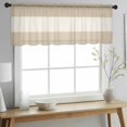 thumbnail image 2 of Rustic Vintage Valance Curtains for Kitchen/Living Room/Bathroom/Bedroom Window, Rod Pocket Small Topper Half Short Window Curtains Voile Sheer Scarf, Farmhouse Countryside Linen Texture 60"x18", 2 of 8