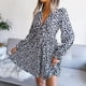 thumbnail image 2 of Vestido de cintura alta,Vestido de verano Vestido de moda con estampado de leopardo en V Vestido de verano Aspecto llamativo, 2 of 8
