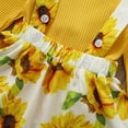 thumbnail image 6 of NZRVAWS Infant Girls Fall Outfits 12 Months Baby Girls Solid Color 18 Months Baby Girls Romper Top Sunflower Print Straps Suspender Skirts 2Pcs Fall Clothes Set,Yellow, 6 of 6